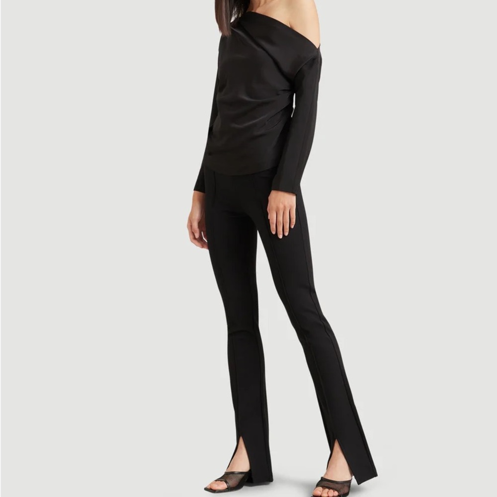 Modern Citizen Cass Front-Split Stretch Pant in Black Sz Medium